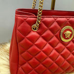 Versace La Medusa Quilted Leather Tote Bag