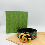 Gucci Textured Dollar Calfskin Criss-Cross Double G-Belt