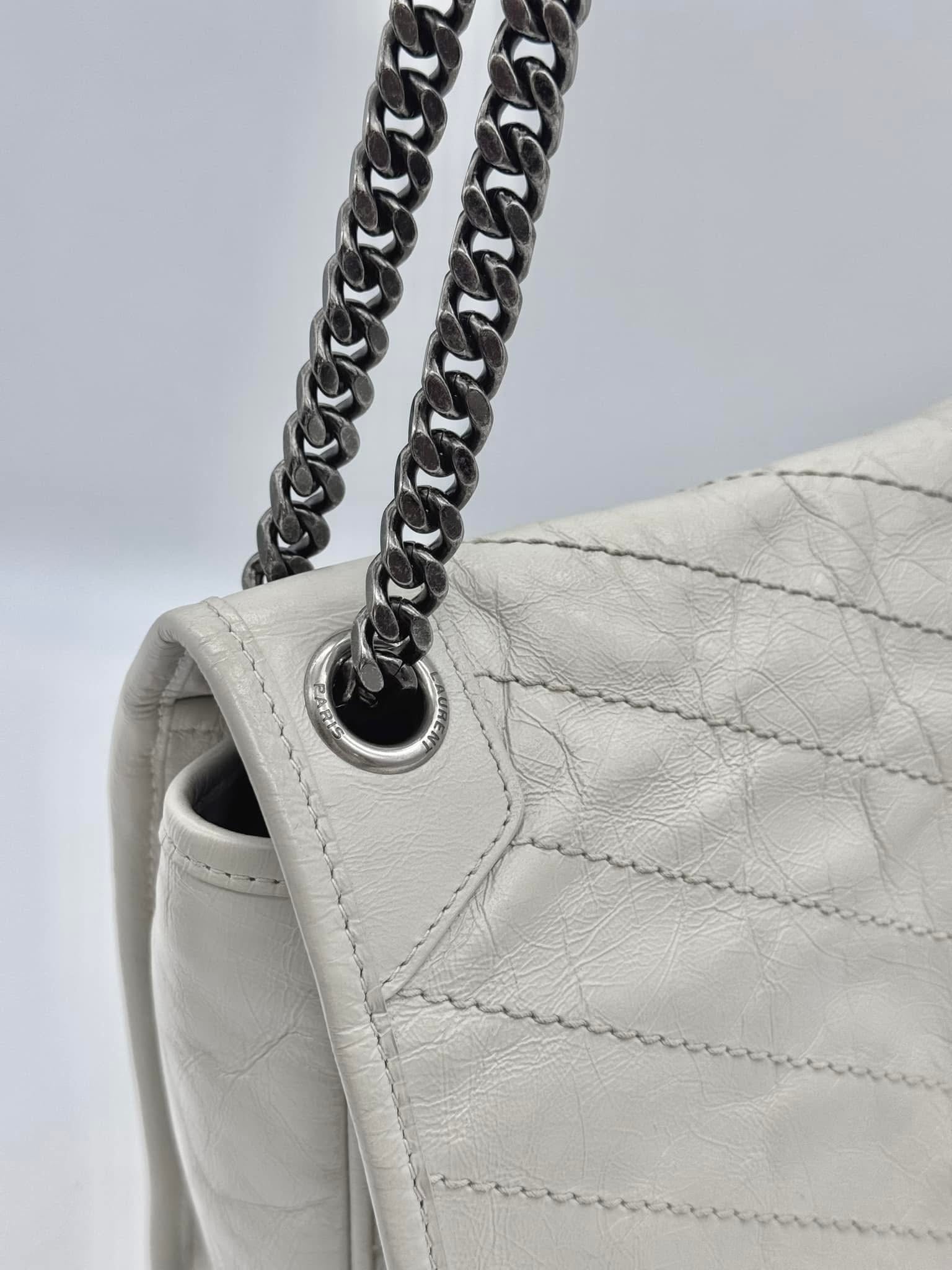 Saint Laurent Medium Niki Chain Bag in Blanc Vintage - White